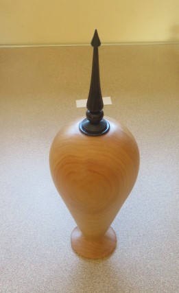 This hollow form with finial won a highly commended certificate for Dean Carter